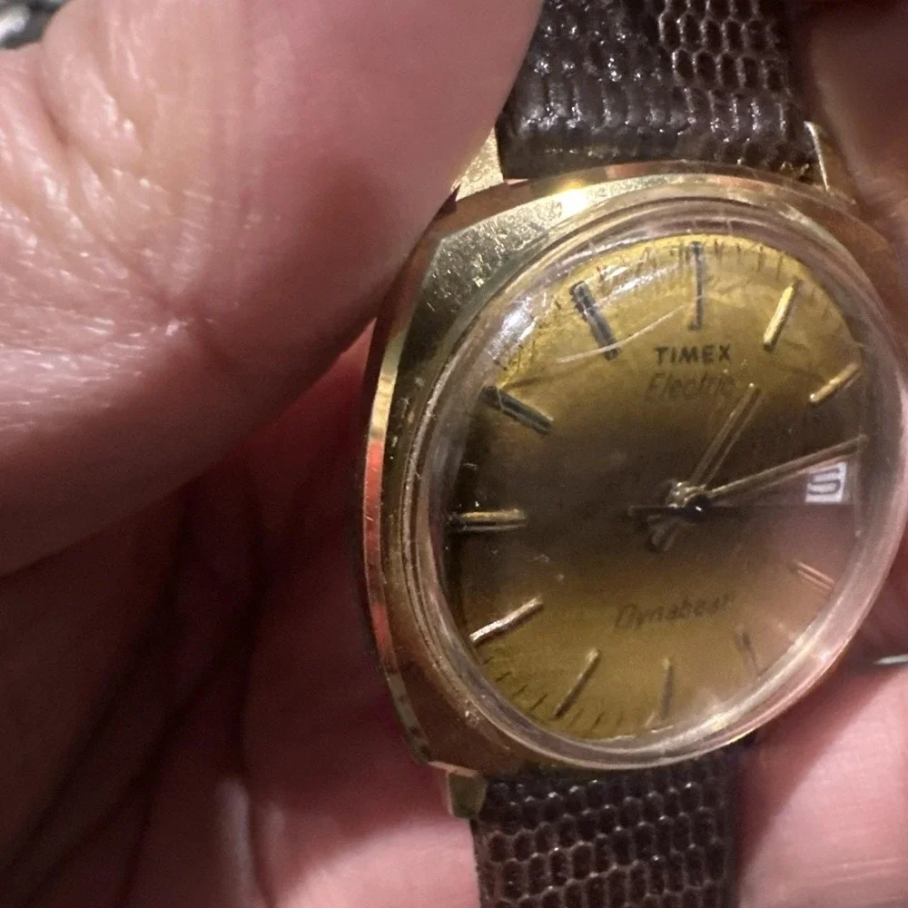 Works VTG Timex Electric Dynabeat Sunburst Mens Watch Gold Stuller Strap 34mm 7" - Picture 13 of 13